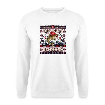 Ugly Christmas Cod Squad Denmark Fischdesign - Unisex Pullover - Weiß - Vorne - Alina (178cm) & Michal (187cm)