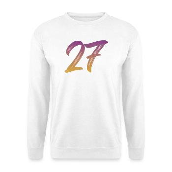 27 - Unisex Pullover - Weiß - Vorne - Alina (178cm) & Michal (187cm)