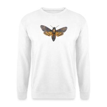 Sphinx-Schädel-Nacht-Schädel-Schmetterling - Unisex Pullover - Weiß - Vorne - Alina (178cm) & Michal (187cm)