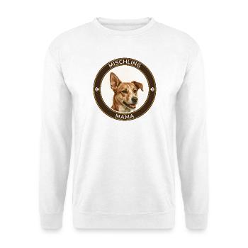 Mischlings-Mama Porträt - Unisex Pullover - Weiß - Vorne - Alina (178cm) & Michal (187cm)