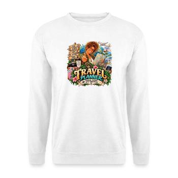 Traumvoller Reiseplaner - Unisex Pullover - Weiß - Vorne - Alina (178cm) & Michal (187cm)