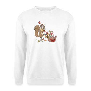 Herbst Eichhörnchen  - Unisex Pullover - Weiß - Vorne - Alina (178cm) & Michal (187cm)