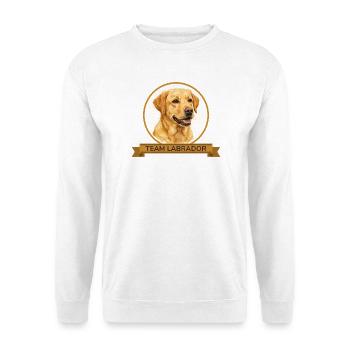 Team Labrador Retriever - Unisex Pullover - Weiß - Vorne - Alina (178cm) & Michal (187cm)