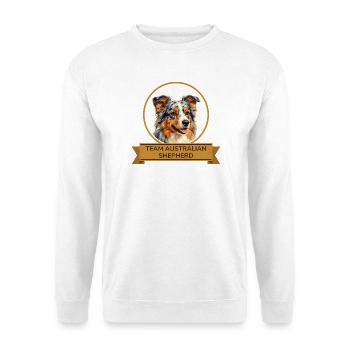 Team Australian Shepherd - Unisex Pullover - Weiß - Vorne - Alina (178cm) & Michal (187cm)