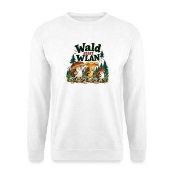 Wald statt WLAN - Unisex Pullover - Weiß - Vorne - Alina (178cm) & Michal (187cm)