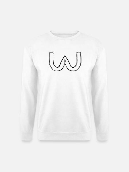 Griechischer Buchstabe Omega handgezeichnet - Unisex Pullover - Weiß