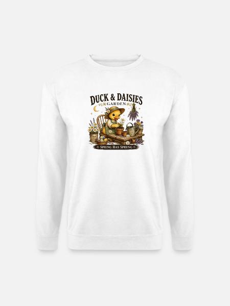 Duck & Daisies Frühlingsgarten - Unisex Pullover - Weiß
