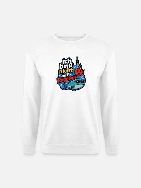 Ich beiß nicht auf Ragebait Angel Angler Shirt - Unisex Pullover - Weiß