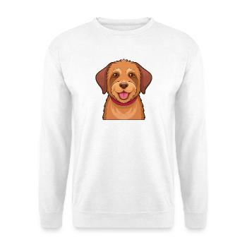  Hellbrauner Zottelhund - Unisex Pullover - Weiß - Vorne - Alina (178cm) & Michal (187cm)