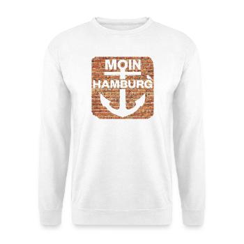 Moin_Hamburg - Unisex Pullover - Weiß - Vorne - Alina (178cm) & Michal (187cm)
