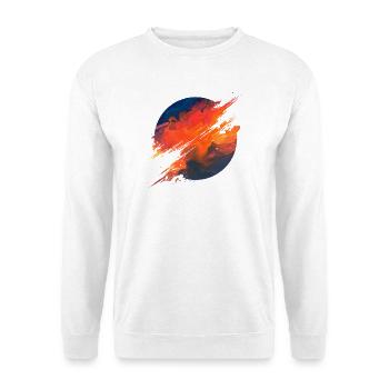 Aurora Ember Abstract Splash - Unisex Pullover - Weiß - Vorne - Alina (178cm) & Michal (187cm)