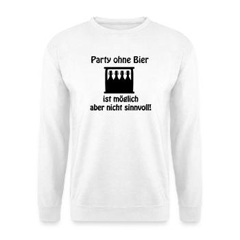 Party Bier - Unisex Pullover - Weiß - Vorne - Alina (178cm) & Michal (187cm)