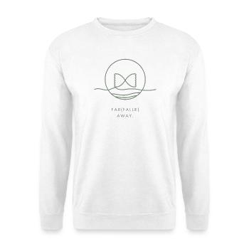 Pasta Lover Geschenk – Weit entfernte Linienzeichnung - Unisex Pullover - Weiß - Vorne - Alina (178cm) & Michal (187cm)