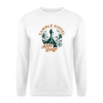 Gipfel Sammler - Unisex Pullover - Weiß - Vorne - Alina (178cm) & Michal (187cm)
