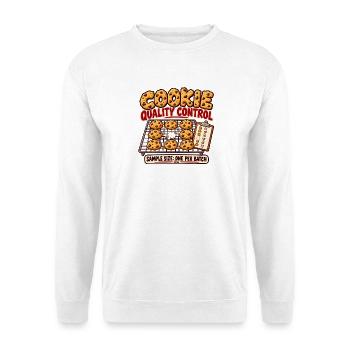 Cookie-Qualitätskontrolle – eine pro Charge - Unisex Pullover - Weiß - Vorne - Alina (178cm) & Michal (187cm)