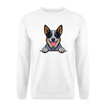 Australian Cattle Dog - Unisex Pullover - Weiß - Vorne - Alina (178cm) & Michal (187cm)