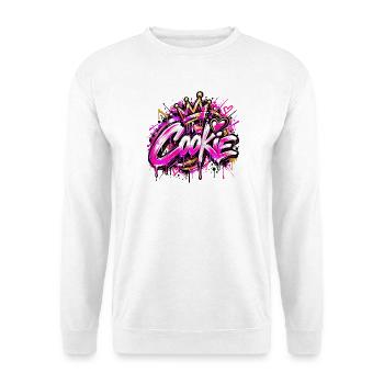 COOKIE – Queen of Street Art! 👑💖 - Unisex Pullover - Weiß - Vorne - Alina (178cm) & Michal (187cm)