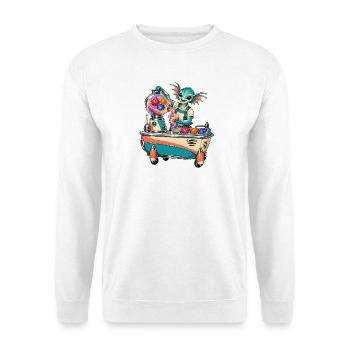Galaktischer Drache mischt kosmisches Getränk - Unisex Pullover - Weiß - Vorne - Alina (178cm) & Michal (187cm)