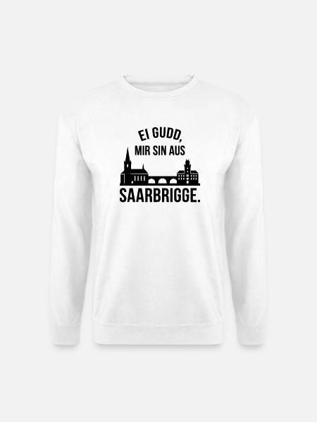 Saarbrücken Spruch Silhouette - Unisex Pullover - Weiß