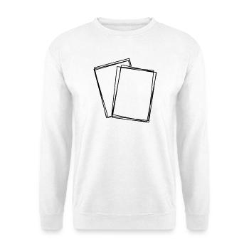 Spielkarten handgezeichnet - Unisex Pullover - Weiß - Vorne - Alina (178cm) & Michal (187cm)