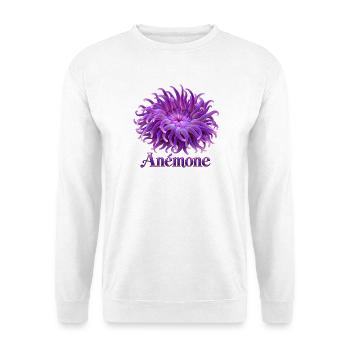 Purpurne Anmona - Unisex Pullover - Weiß - Vorne - Alina (178cm) & Michal (187cm)