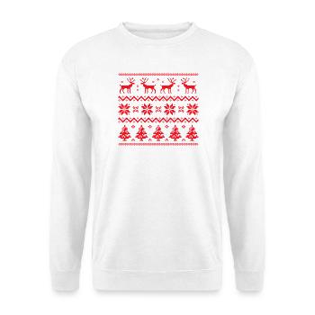 Frohe Weihnachten Muster 4 - Unisex Pullover - Weiß - Vorne - Alina (178cm) & Michal (187cm)