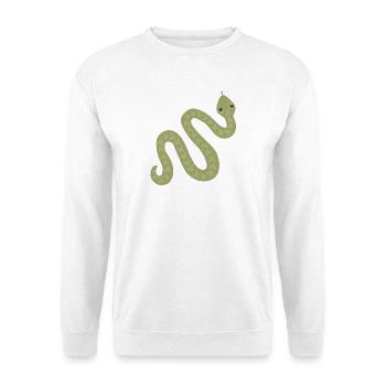 Pastell-Oliven-Schlangen-Anhänger - Unisex Pullover - Weiß - Vorne - Alina (178cm) & Michal (187cm)