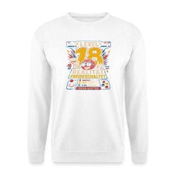 18 Geburtstag Gamer Volljährig Gaming Geschenk - Unisex Pullover - Weiß - Vorne - Alina (178cm) & Michal (187cm)