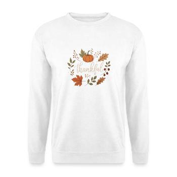 Kürbis Botanisches Herbst Design - Unisex Pullover - Weiß - Vorne - Alina (178cm) & Michal (187cm)