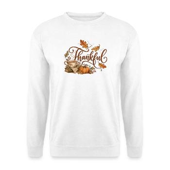 Gemütliches Herbst Cottagecore Design - Unisex Pullover - Weiß - Vorne - Alina (178cm) & Michal (187cm)