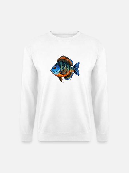 Blaubarmen-Panfisch-Sonnenbarsch - Unisex Pullover - Weiß