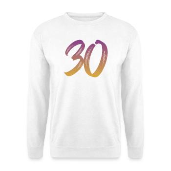 30 - Unisex Pullover - Weiß - Vorne - Alina (178cm) & Michal (187cm)