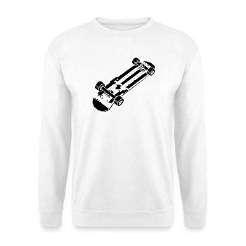Cartoon Skateboarding - Unisex Pullover - Weiß - Vorne - Alina (178cm) & Michal (187cm)