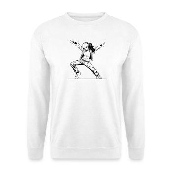 B-Girl Mädchen Zeichnung - Unisex Pullover - Weiß - Vorne - Alina (178cm) & Michal (187cm)