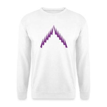 Purple Peak Geomuster - Unisex Pullover - Weiß - Vorne - Alina (178cm) & Michal (187cm)