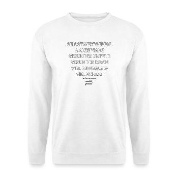Glückwunsch - mental gesund! - Unisex Pullover - Weiß - Vorne - Alina (178cm) & Michal (187cm)