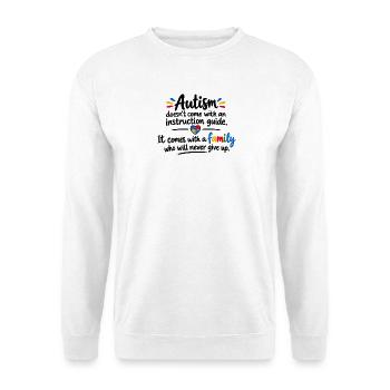 Autismus Familienherz Puzzle - Unisex Pullover - Weiß - Vorne - Alina (178cm) & Michal (187cm)