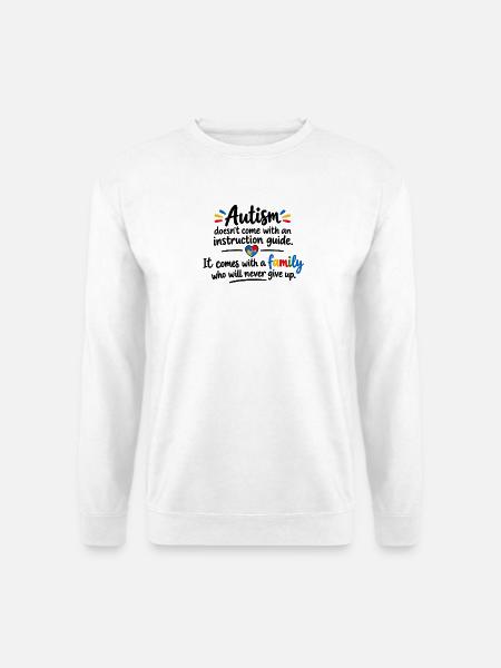 Autismus Familienherz Puzzle - Unisex Pullover - Weiß
