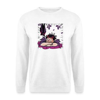 Raffael's Teuflischer Nachttraum nit Fledermaus - Unisex Pullover - Weiß - Vorne - Alina (178cm) & Michal (187cm)