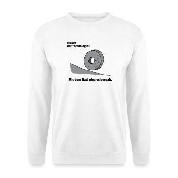 Risiko Technologie - Unisex Pullover - Weiß - Vorne - Alina (178cm) & Michal (187cm)
