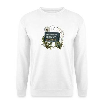 Wilder Garten – Das Unkraut kennt meine Geheimnisse - Unisex Pullover - Weiß - Vorne - Alina (178cm) & Michal (187cm)