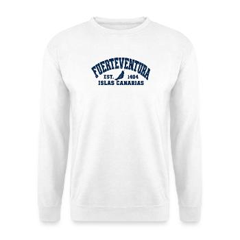 Fuerteventura - Spanien - Islas Canarias - Kanaren - Unisex Pullover - Weiß - Vorne - Alina (178cm) & Michal (187cm)