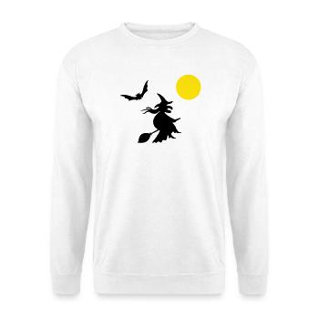 hexe_halloween - Unisex Pullover - Weiß - Vorne - Alina (178cm) & Michal (187cm)