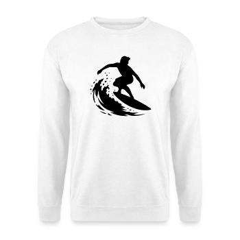 surfer_1 - Unisex Pullover - Weiß - Vorne - Alina (178cm) & Michal (187cm)