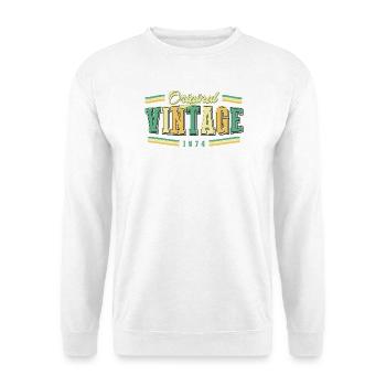 52. Geburtstag Original Vintage 1974 Retro - Unisex Pullover - Weiß - Vorne - Alina (178cm) & Michal (187cm)