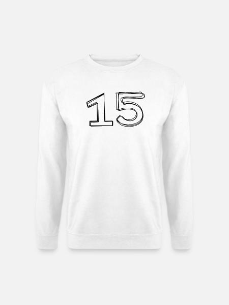Zahl 15 handgezeichnet - Unisex Pullover - Weiß
