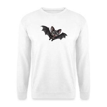 Niedliche Fledermaus Cartoon - Unisex Pullover - Weiß - Vorne - Alina (178cm) & Michal (187cm)