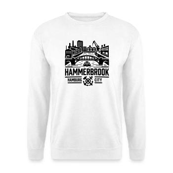 Hammerbrook Hamburg Hafen City Süd - Unisex Pullover - Weiß - Vorne - Alina (178cm) & Michal (187cm)