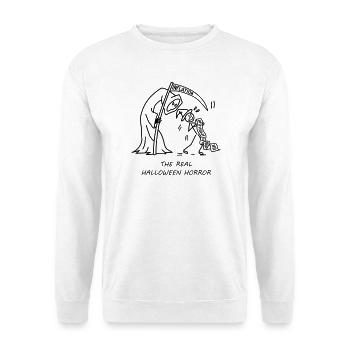 Inflation – Der wahre Halloween-Horror - Unisex Pullover - Weiß - Vorne - Alina (178cm) & Michal (187cm)