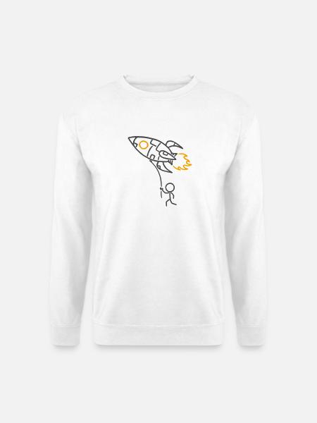 Pocket Rocket (für helle Hintergründe) - Unisex Pullover - Weiß